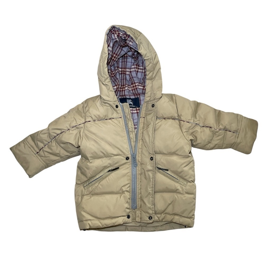 EUC Burberry Beige Jacket with Plaid Lining sz 18 Mos